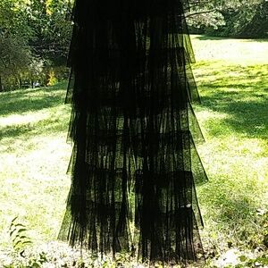 KikiRiki Ruffled Layered Lined Black Pants NEW Sheer